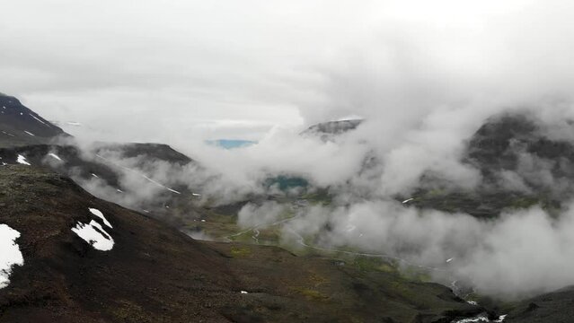 Aerial view of the landscape at Putorana plateau