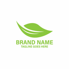 green leaf logo design vector