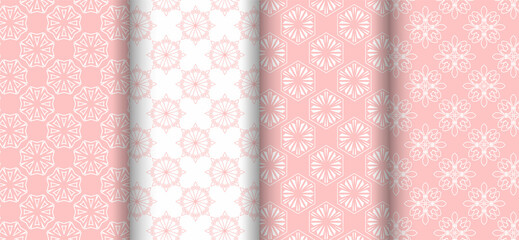 pink and white fabric, vector set