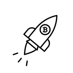 Bitcoin To The Moon. Vector