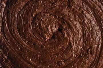 Chocolate milk smeared brown background horizontal blurred around edges