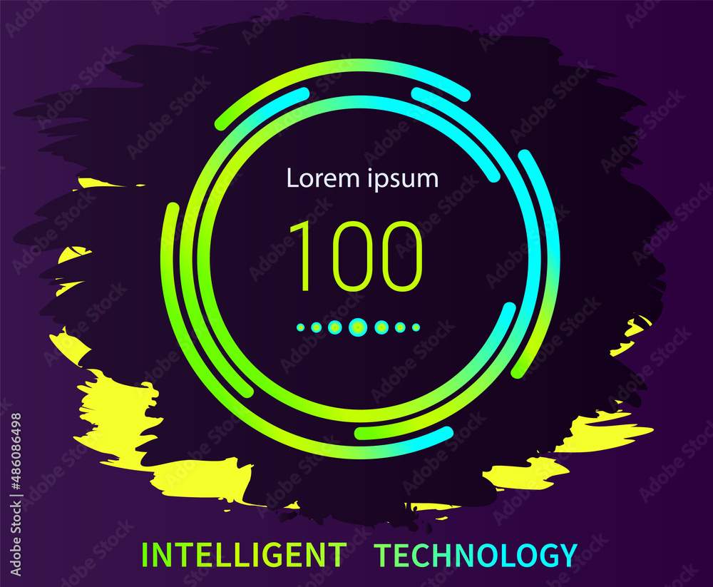 Poster intelligent technology hud interactive panel. data screen with charts, diagrams. futuristic ui infog