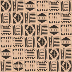 African seamless pattern. Tribal vector background. Oriental design for print, poster and textile decor. Ethnic elements set