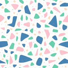 Trendy Terrazzo Tiles in Bubblegum Seamless Pattern Design