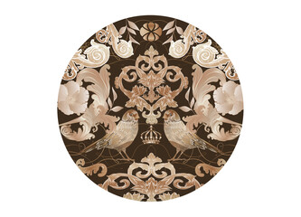 zwei Fantasie Vögel im wunderschönen Sepia Look