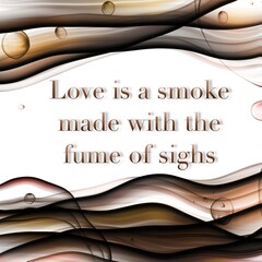 14th February saint Valentine’s Day postcard with romantic phrase on brown orange liquid fluid art alcohol inks splash background 