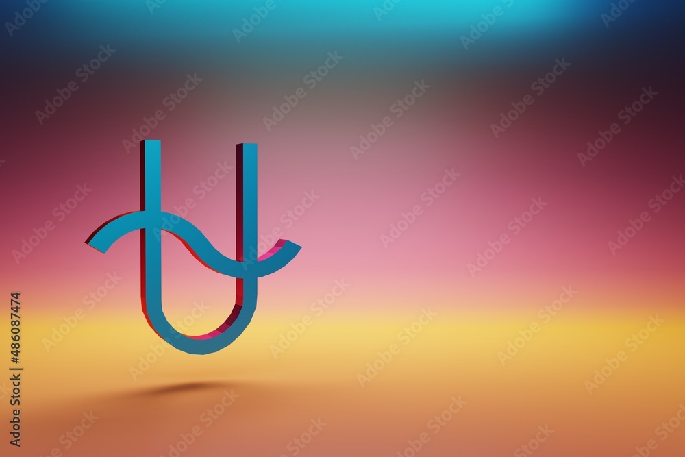 Poster ophiuchus icon. beautiful blue ophiuchus symbol icons on multicolor bright background. 3d rendering 