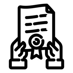 Certificate Diploma In Hand Flat Icon Isolated On White Background