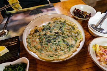 Korean traditional food pancake