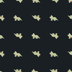 Triceratops seamless pattern. Children dino background.