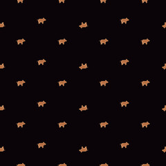Cute pigs seamless pattern. Background of livestock animals .