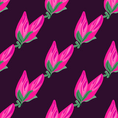 Fototapeta na wymiar Buds flower seamless pattern. Decorative floral background.