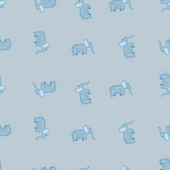 Elephant cute seamless pattern. Background with kids toy.