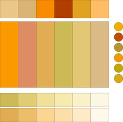 palette, color, shades, colors, printing, design, art, color selection, ocher, orange, green, paints,