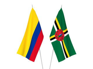 Colombia and Dominica flags