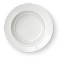 Round dinner plate mockup. White clean realistic dish