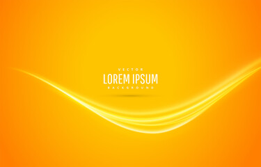 abstract glowing light wave on orange background