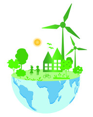 ESG concept of environmental, social and governance; sustainable development. Vector illustration, EPS 10