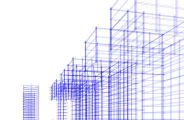 Modern architecture 3d rendering vector illustration
