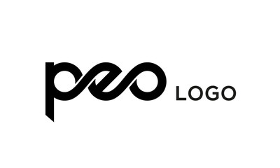 Letters PEO creative logo design vector