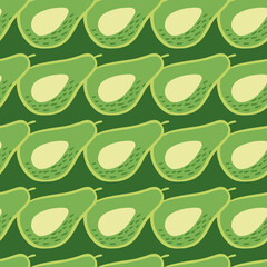 Doodle avocado seamless pattern. Hand drawn botanical backdrop.