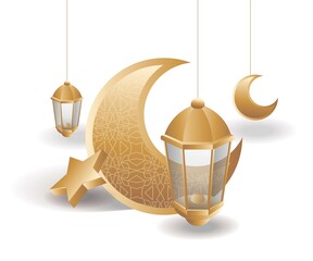 Star moon Ramadan kareem concept illustration