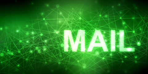 2d illustration Network community concept .e mail sign