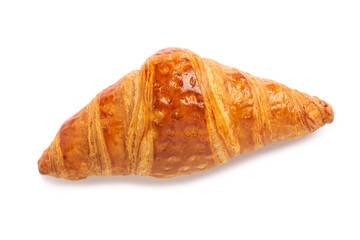 Delicious fresh croissant isolated on white background