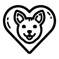 Dog Love Flat Icon Isolated On White Background