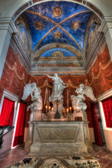 January 2022, Italy. Urbex Beautiful small disused chapel, adjacent to an abandoned villa