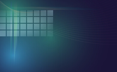 Obraz premium Abstract background for the presentation. Curved lines and glowing rays. Vector illustration of curved lines on a background of light squares and a set of colored segments.