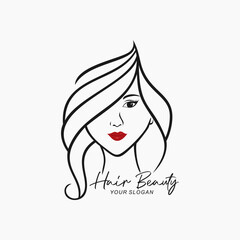 Beauty Hair Salon Logo Design.