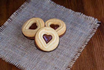 Heart shaped cookies gift for valentines day holiday