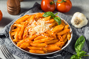 Homemade Penne Pasta with Marinara Sauce