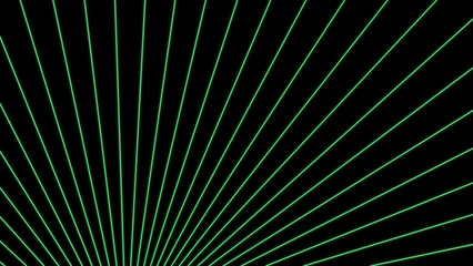 Green laser beams over a dark background - 3d rendering illustration