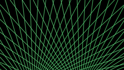 Green laser beams over a dark background - 3d rendering illustration