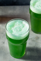Cold Refreshing Green Beer in a Glass