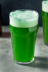 Cold Refreshing Green Beer in a Glass