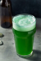 Cold Refreshing Green Beer in a Glass