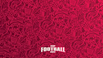 Fotobehang Qatar football 2022. ball graphic design vector illustration. Qatar stylish background gradient © Art Kovalenco