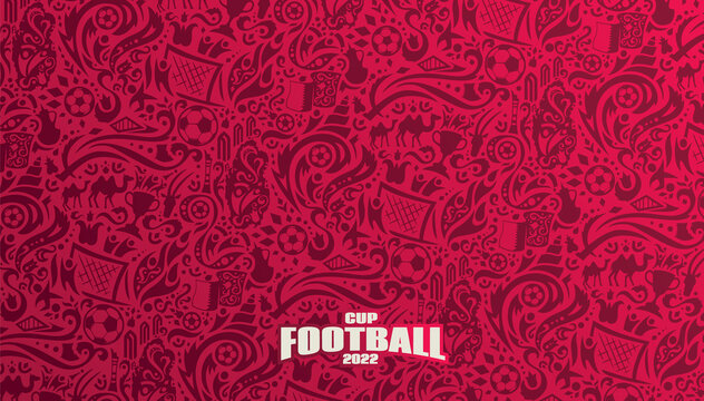 Qatar football 2022. ball graphic design vector illustration. Qatar stylish background gradient