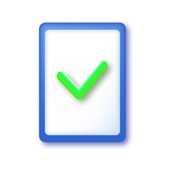 3d checked document button. Vector
