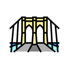 brooklyn bridge color icon vector. brooklyn bridge sign. isolated symbol illustration