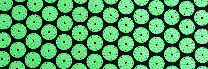 Panorama picture from the Acupressure Mat for Back Pain Relief and Muscle Relaxation. Relieves...