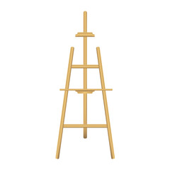 Wooden realistic easel, isolated on white background. Vector illustration