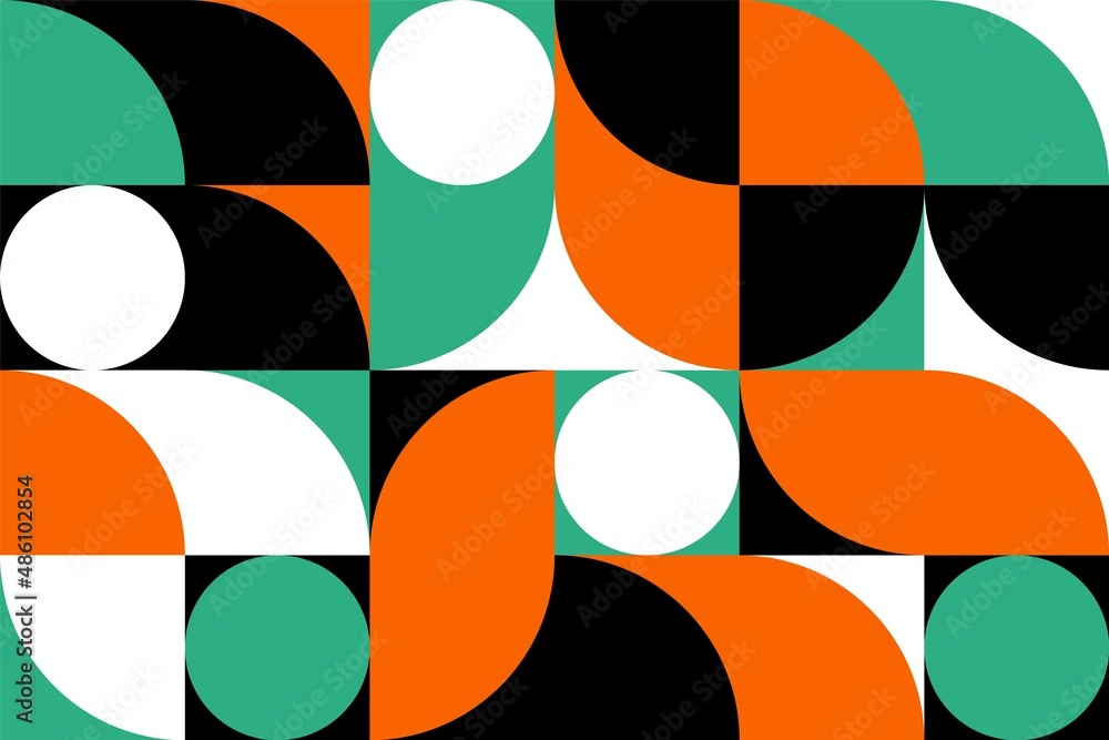 Poster minimalist geometric poster. modern print with simple shapes and forms swiss style, minimal tiles wi