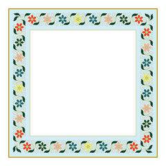 Vector floral square frame in cloisonne style