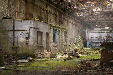 inside an abandoned plant