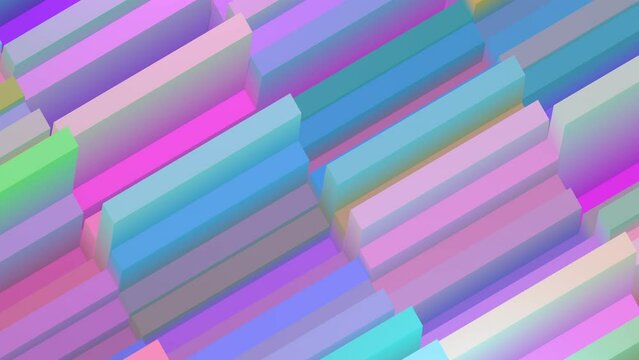 Colorful Slowly Moving Rectangular Blocks