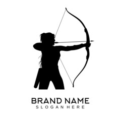 Illustration of a good female archer vector design for any purpose related to the sport of archery